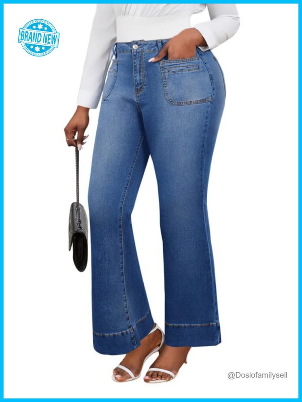 High Waisted Super Stretchy Skinny Denim Work Jeans Flare
